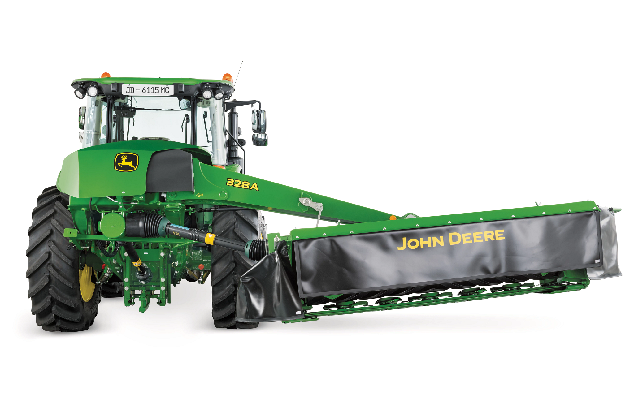 Πίσω όψη του χορτοκοπτικού-συνθλιπτικού 328A με πτερωτή πίσω τοποθέτησης στο στούντιο