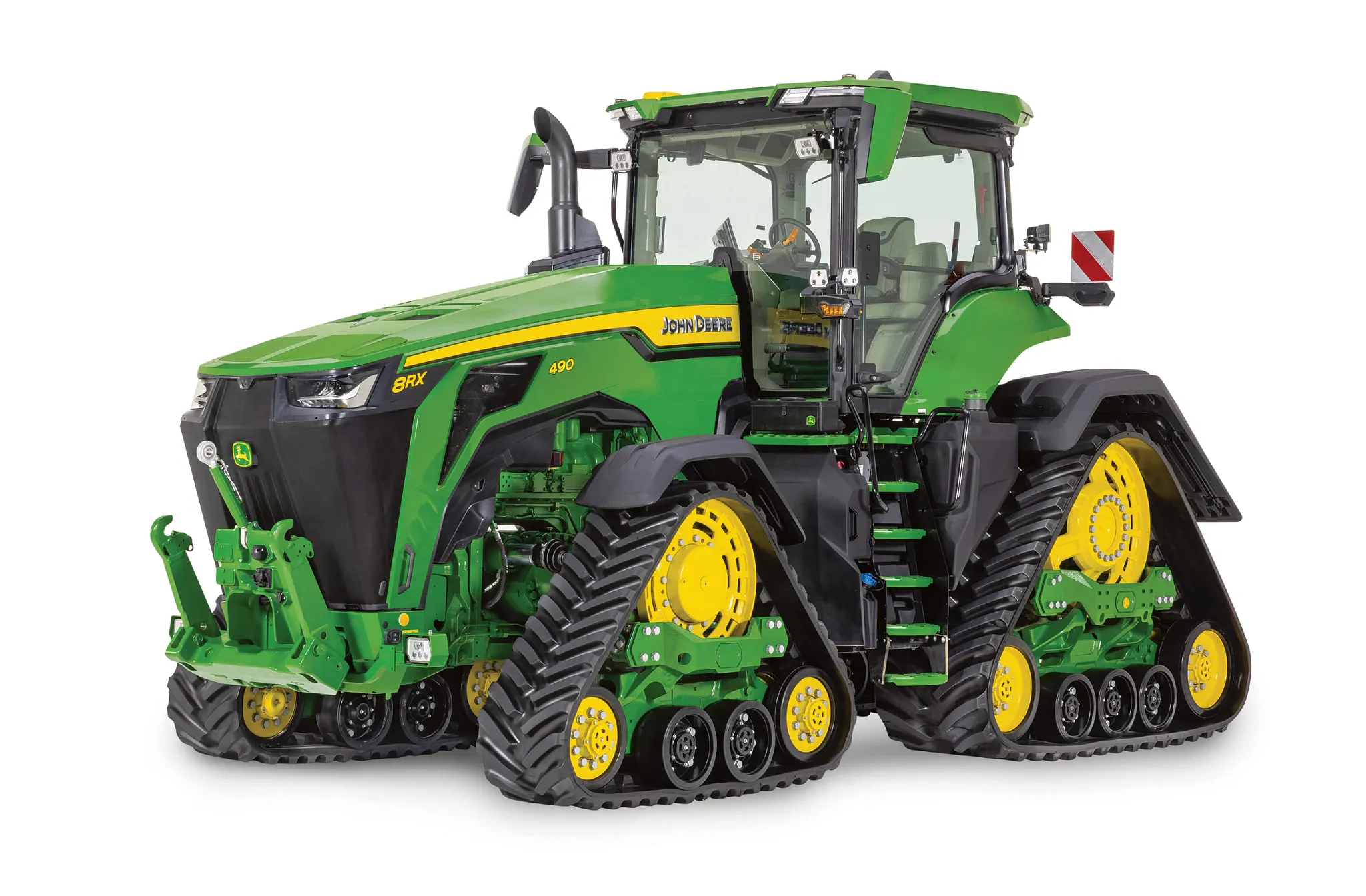 Αριστερή μπροστινή όψη του τρακτέρ 8R 490 στο στούντιο