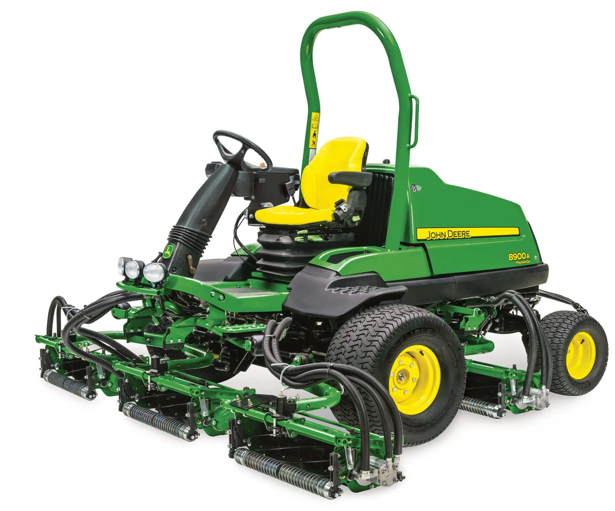 Λήψη δράσης χορτοκοπτικού εξοπλισμού με κάθισμα PrecisionCut 7500A - Μπροστινή αριστερή όψη