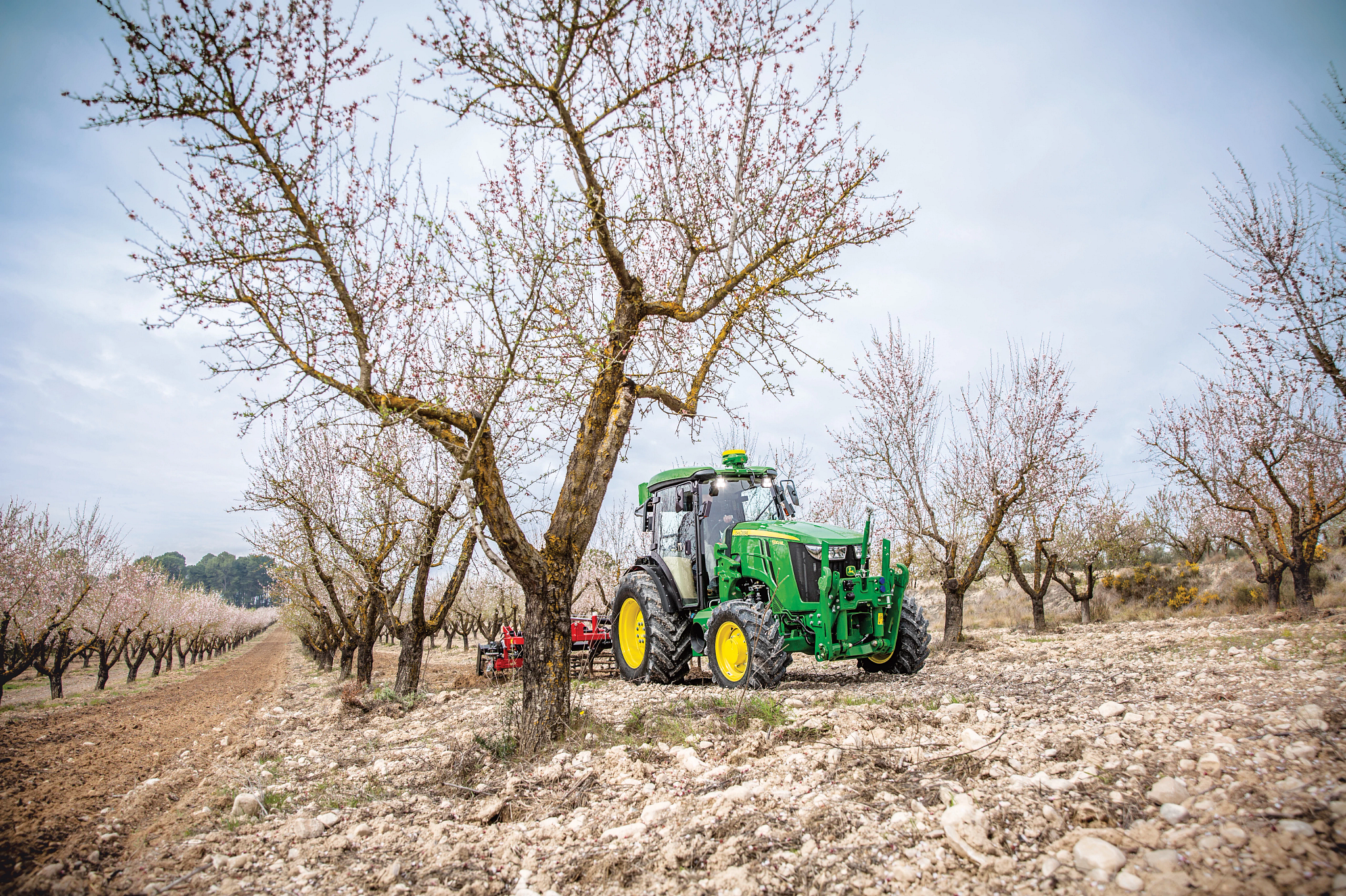 Μπροστινή δεξιά όψη του 5130ML σε οπωρώνα