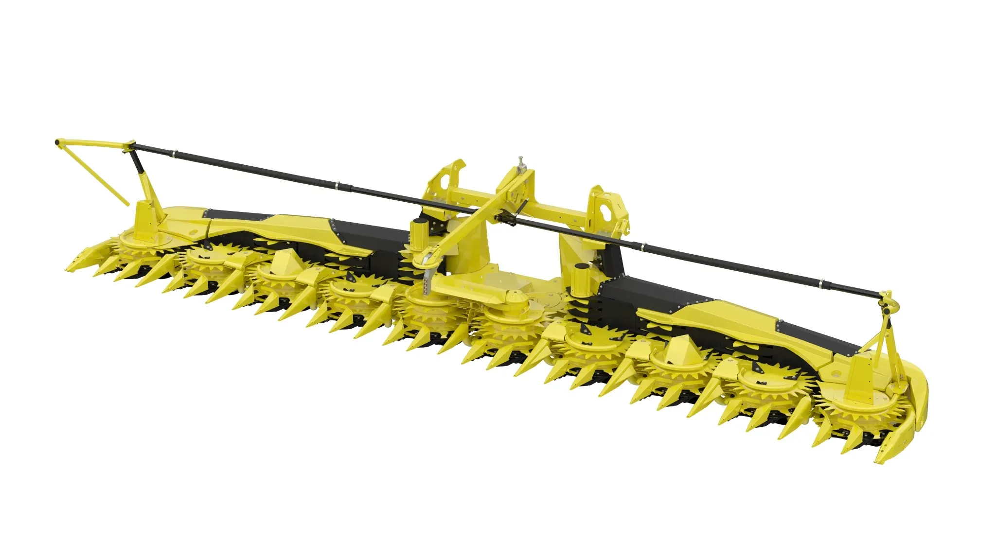 Μπροστινή αριστερή όψη μιας εικόνας studio περιστροφικής κεφαλής κοπής σοδειάς 375Pro