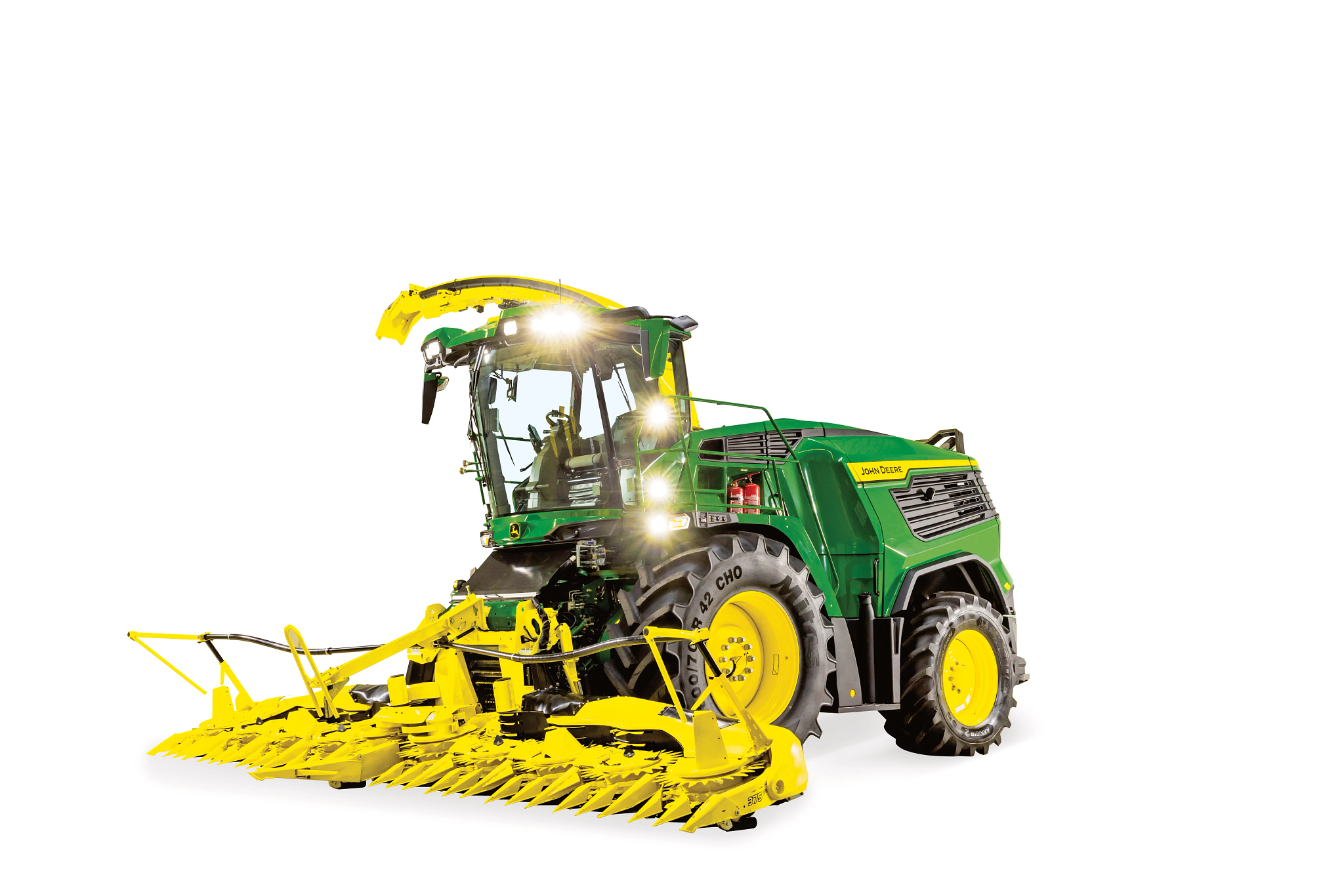 Μπροστινή αριστερή όψη studio μιας περιστροφικής κεφαλής κοπής σοδειάς σε SPFH