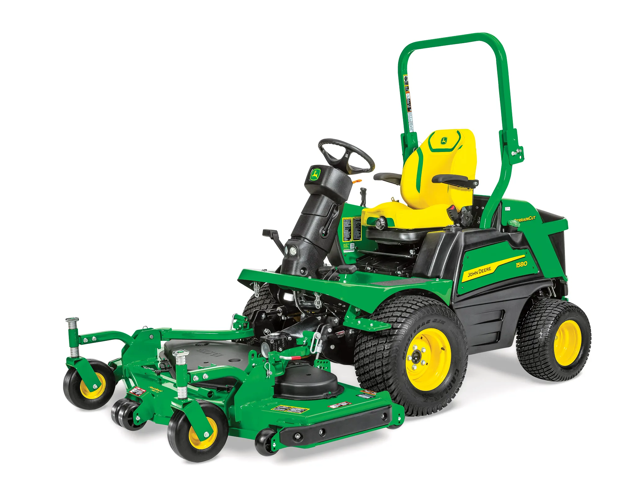Χορτοκοπτικός εξοπλισμός με κάθισμα TerrainCut™ 1580 (Στάδιο V) - Μπροστινή αριστερή όψη